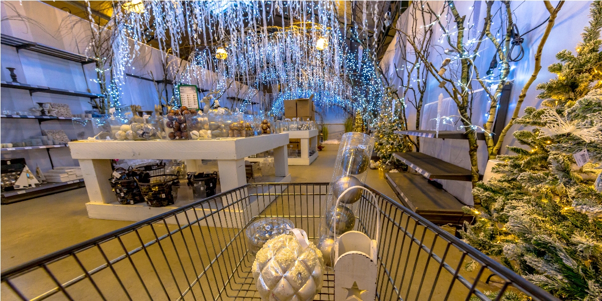 cart at a christmas fair