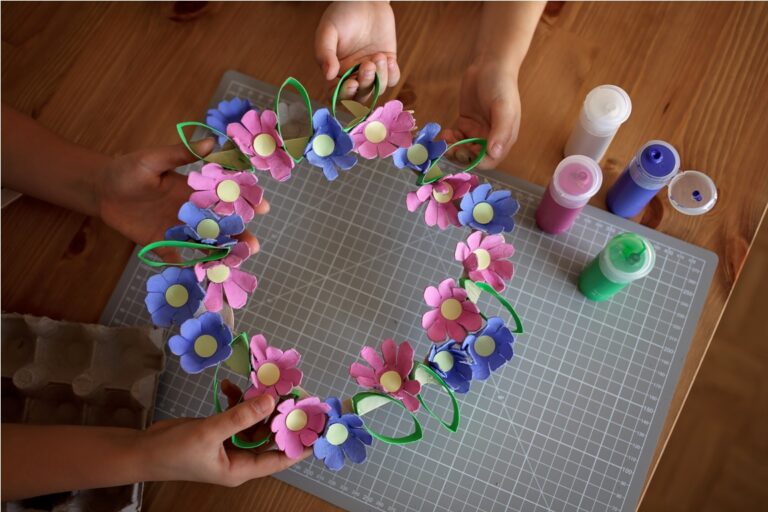 kids create easter flower wreath in pastel colors 2023 03 21 00 15 43 utc
