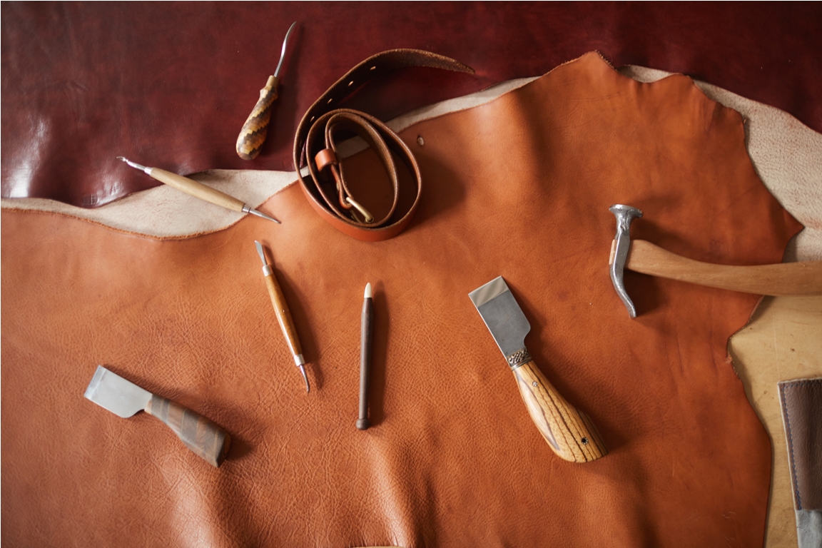 leather craft tools flat lay 2021 08 27 12 15 20 utc