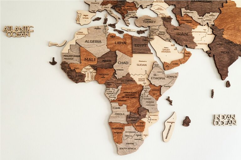 wooden map of africa craft for home wall decorations