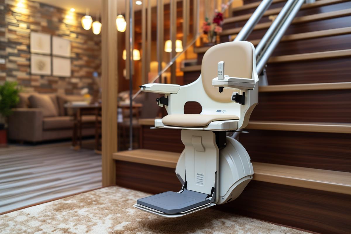 Monte-escalier adapté pour autonomie en fauteuil roulant