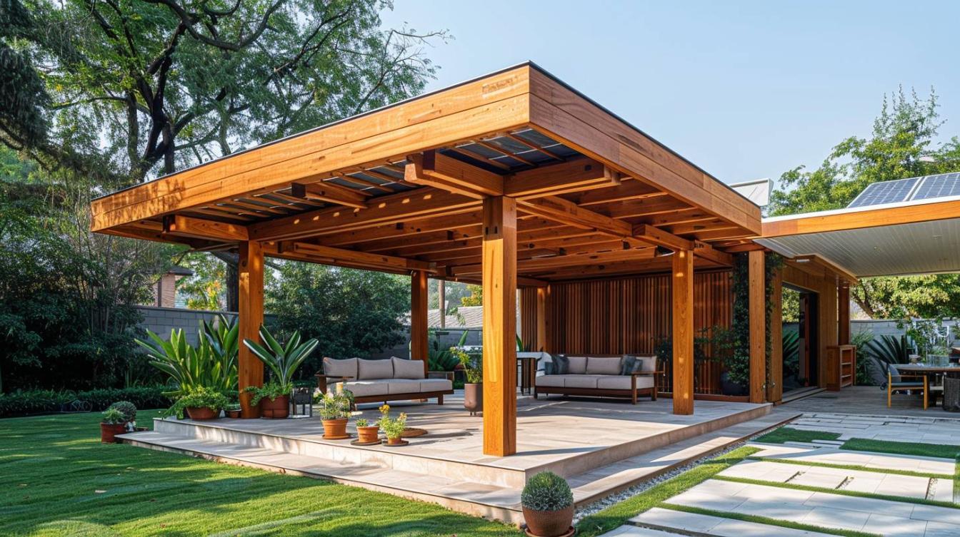 Construire un carport solaire en bois