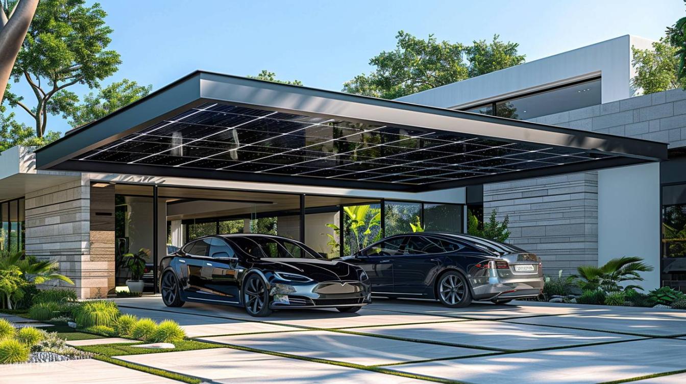 Le carport solaire de luxe : un investissement haut de gamme