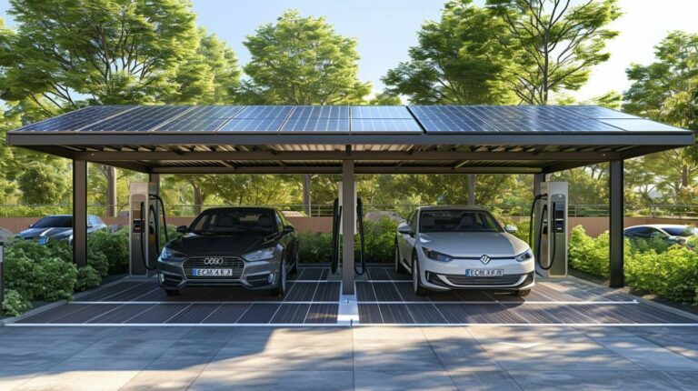 Le coût d&rsquo;un carport solaire pour deux voitures