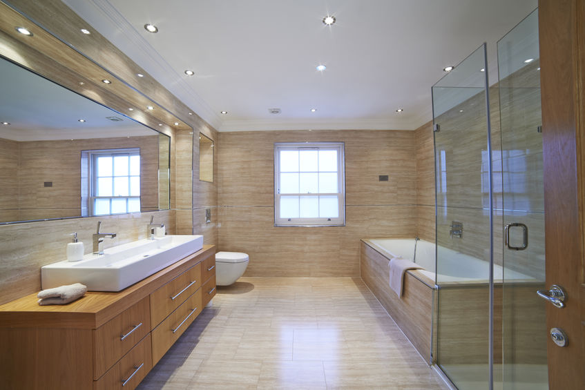interior view of beautiful luxury bathroom
